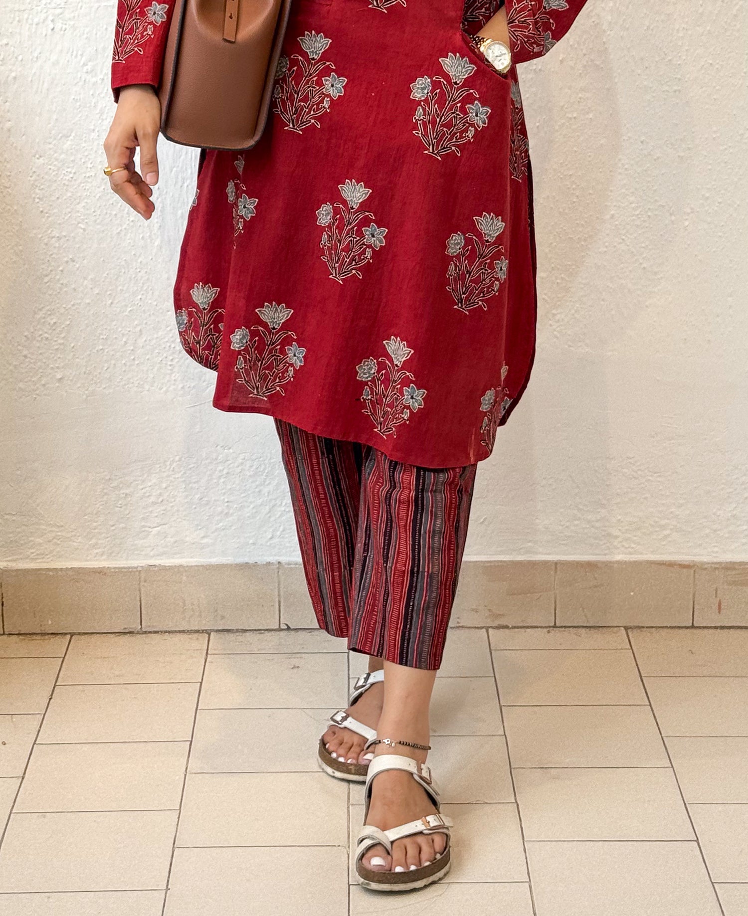 Cotton Handblock Printed Natural Dyed Ajrakh Pant.