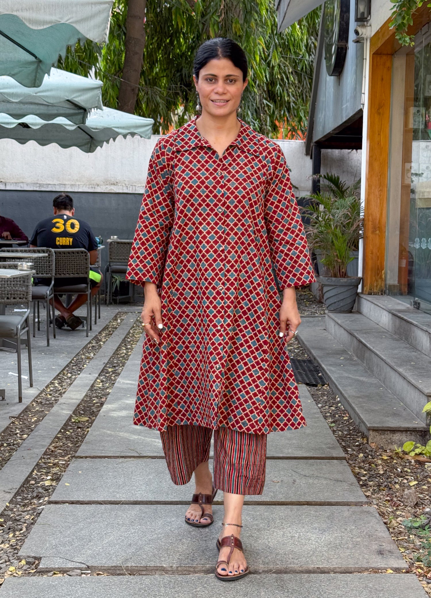 Cotton Handblock Printed Natural Dyed Ajrakh Kurta