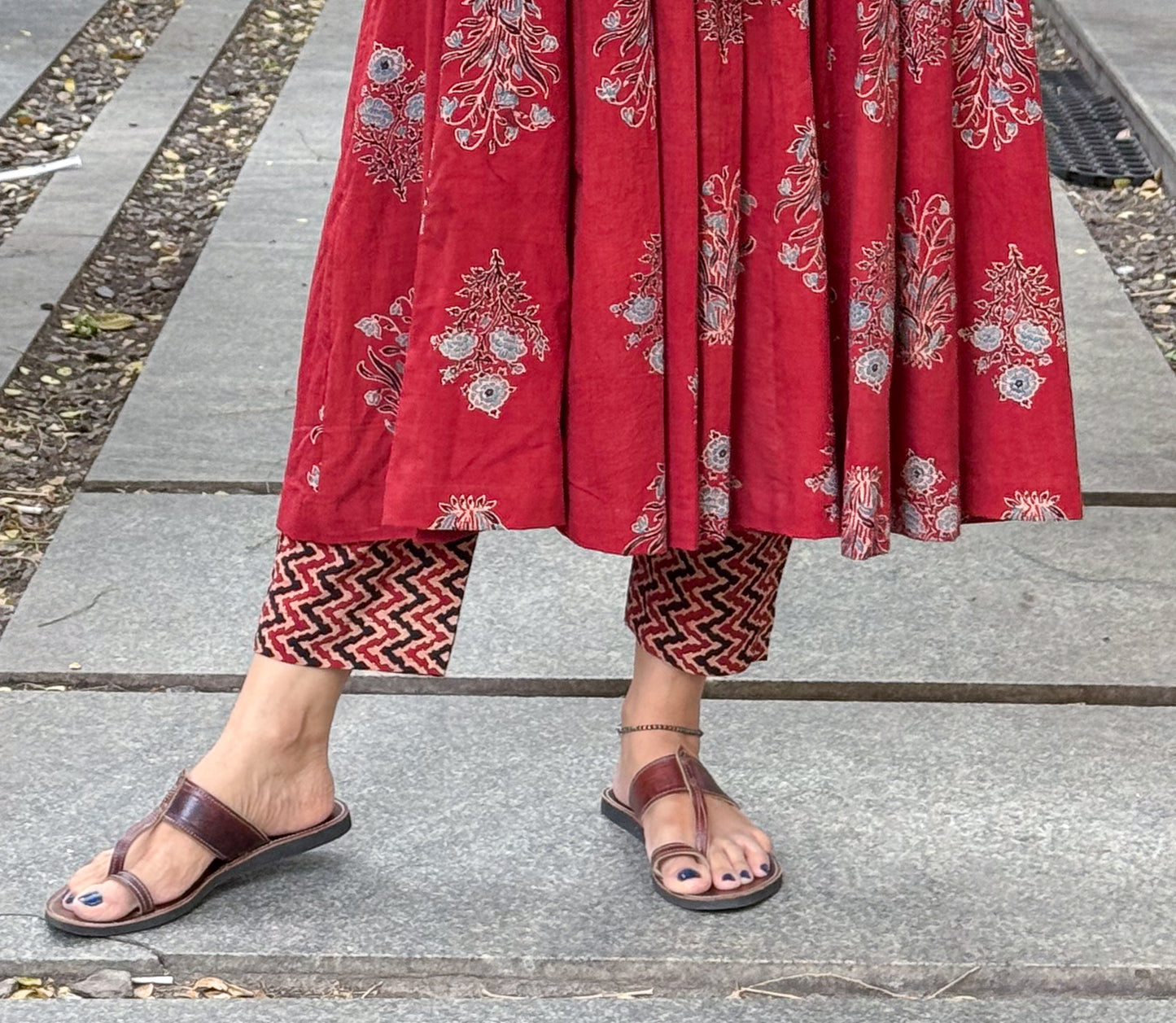 Cotton Handblock Printed Natural Dyed Ajrakh  Pant.