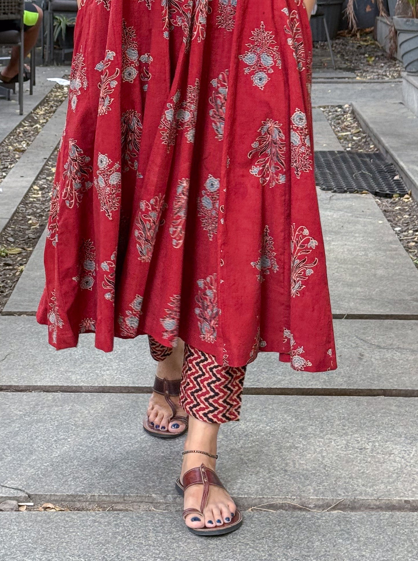 Cotton Handblock Printed Natural Dyed Ajrakh  Pant.