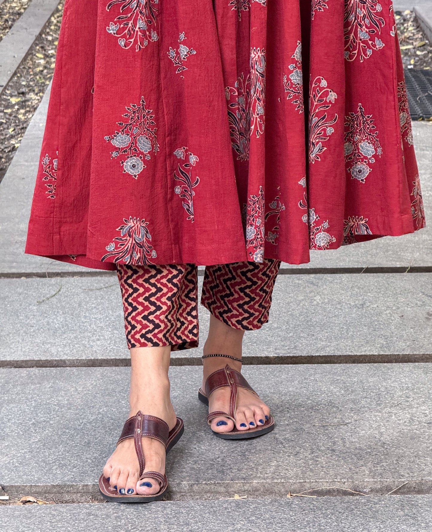 Cotton Handblock Printed Natural Dyed Ajrakh  Pant.