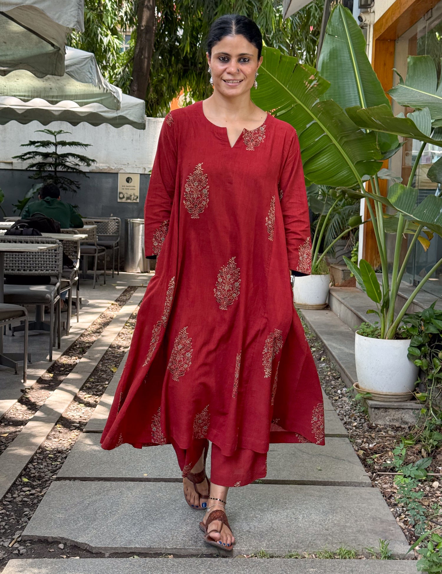 Handloom Cotton With Handblock Printed Natural Dyed Ajrakh Co-ord set
