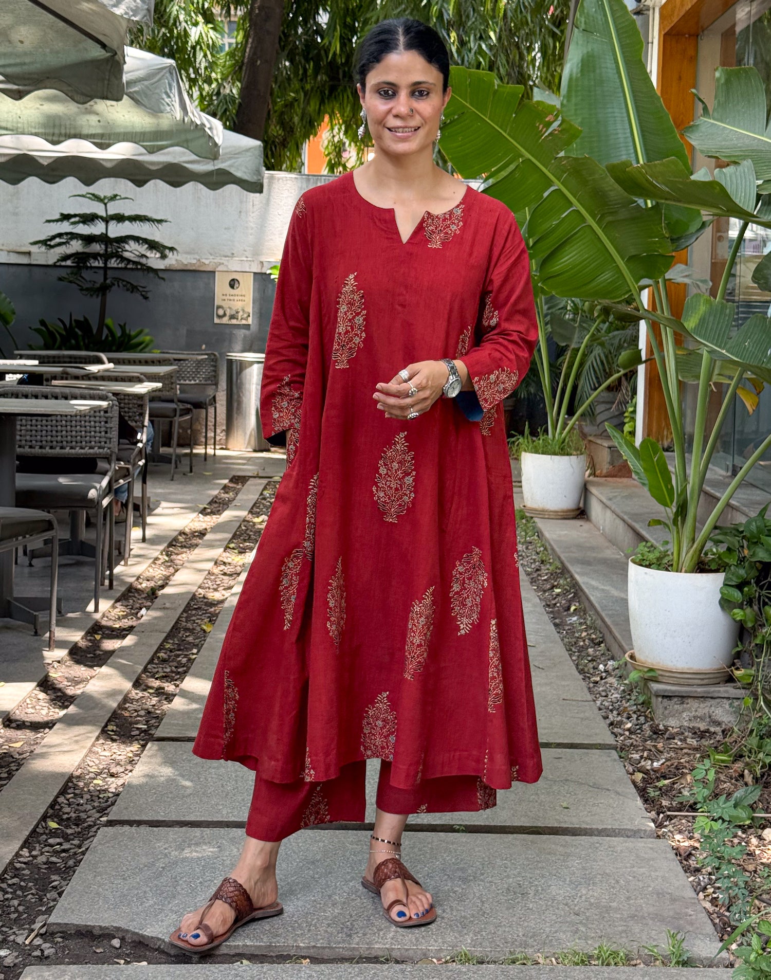 Handloom Cotton With Handblock Printed Natural Dyed Ajrakh Co-ord set