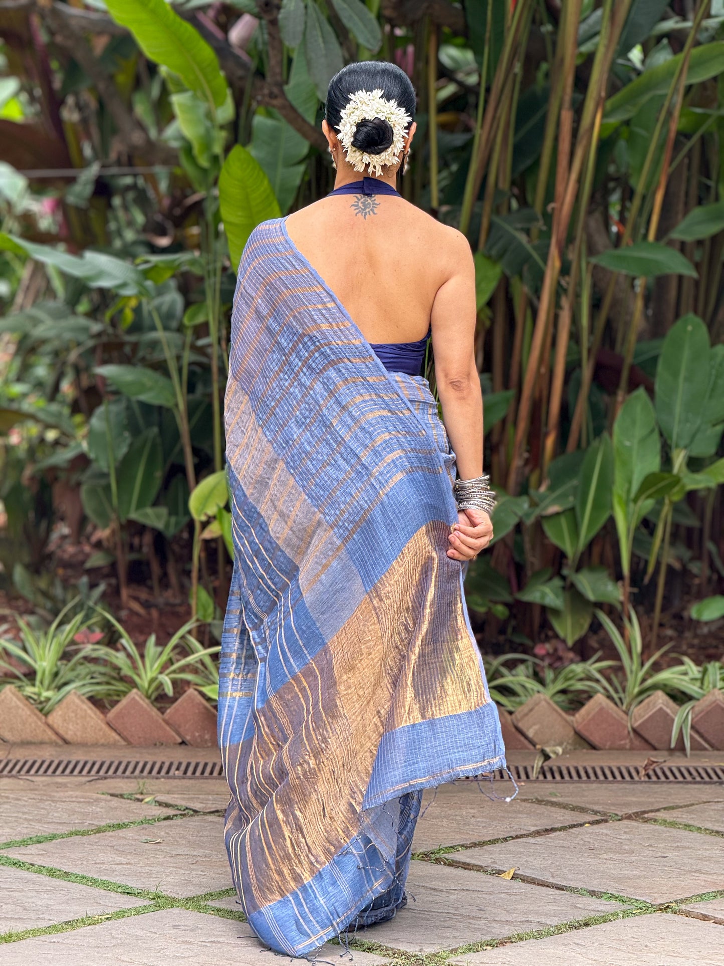 Handloom Linen Zari Silk Saree