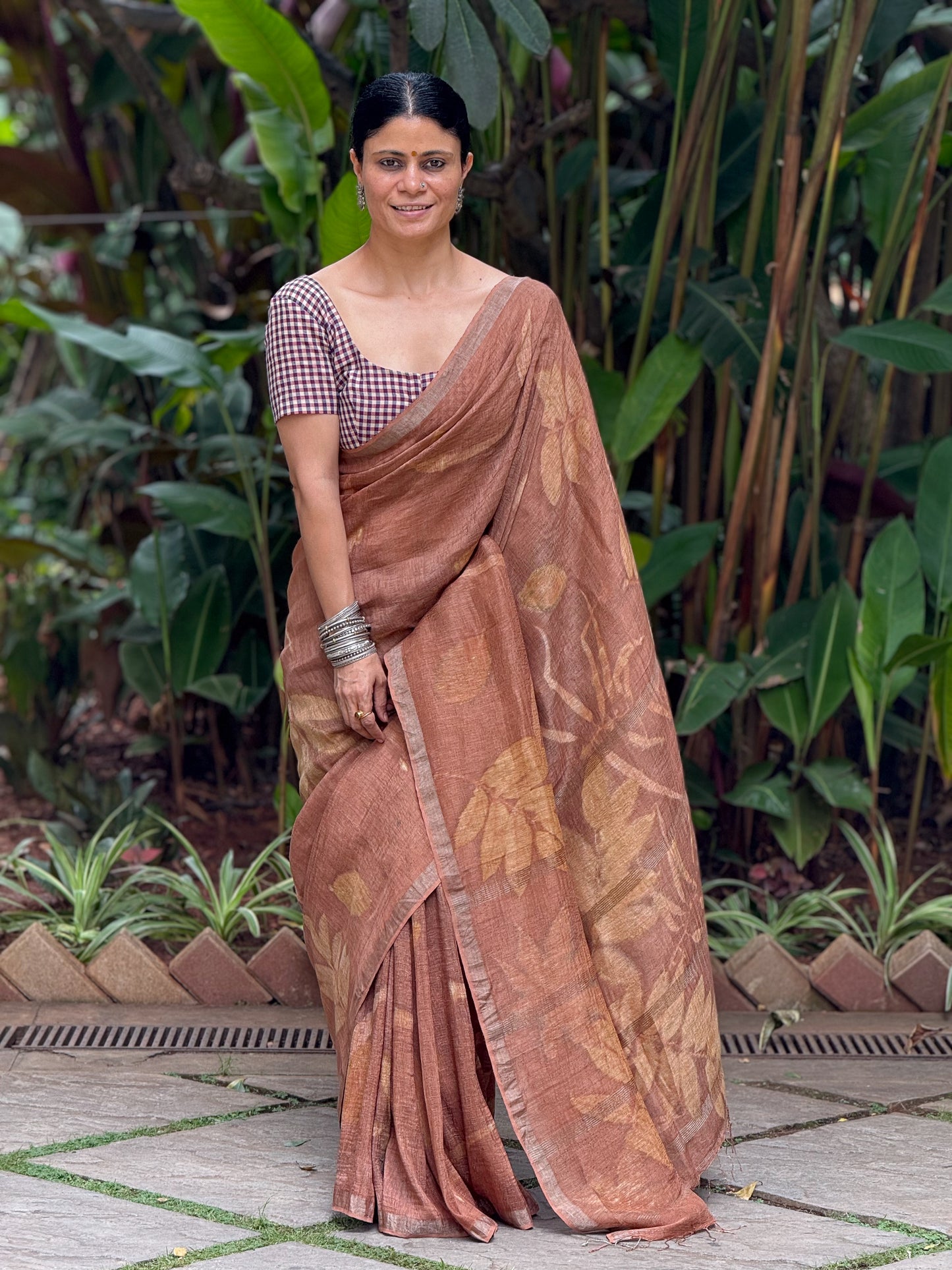Handloom Natural Dyed Tussar Silk Saree
