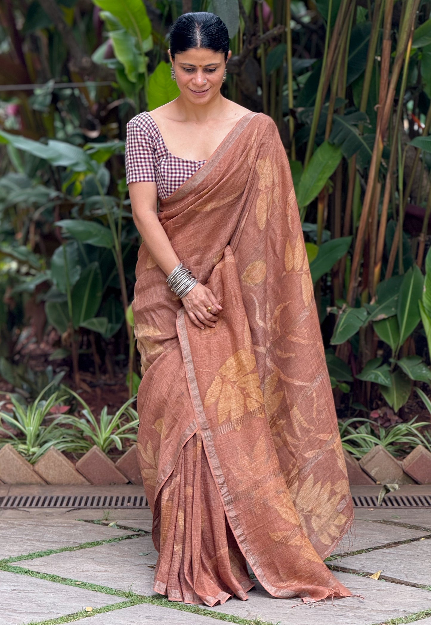 Handloom Natural Dyed Tussar Silk Saree