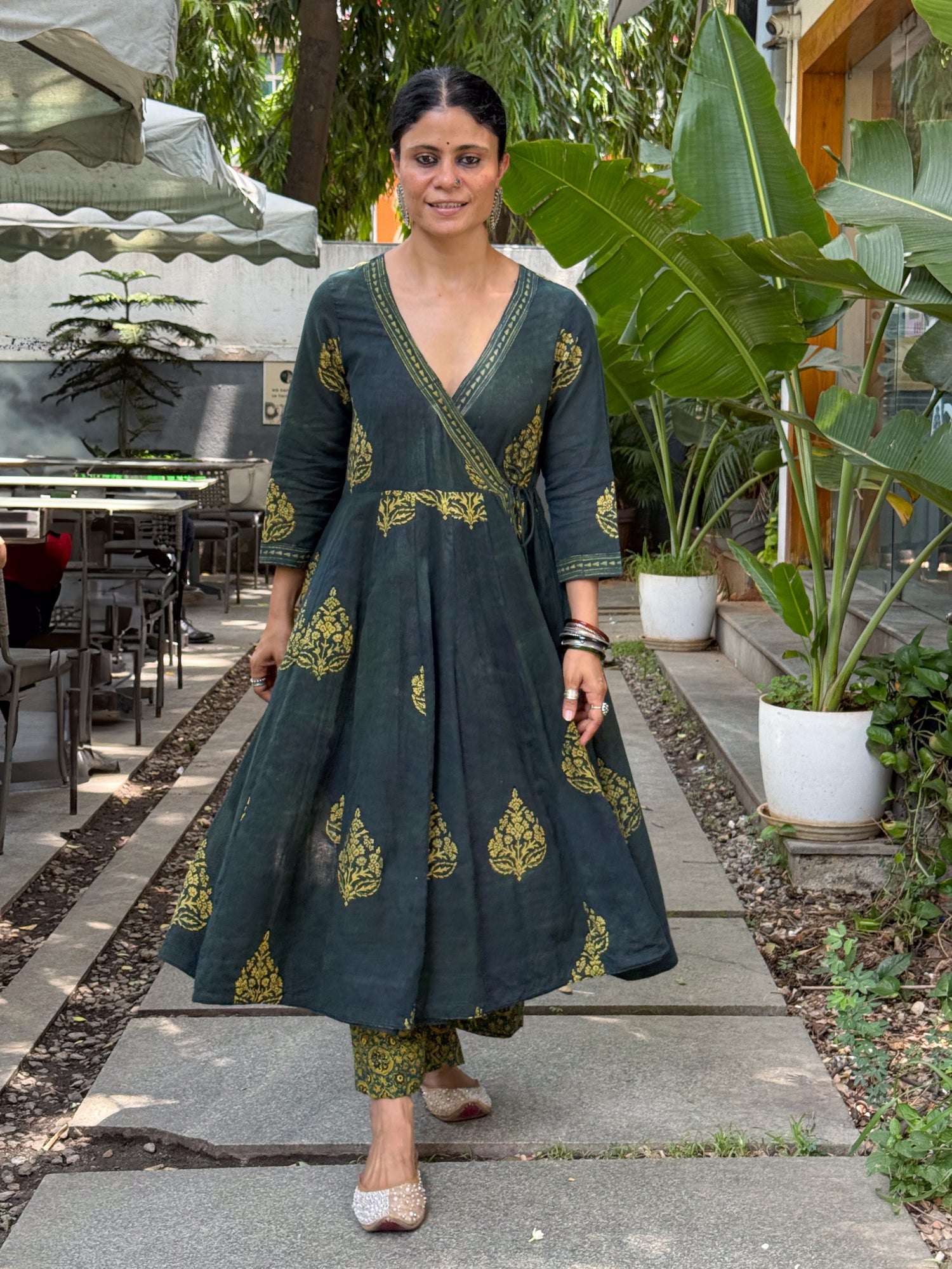 Handloom Cotton With Handblock Printed Natural Dyed Ajrakh Kurta