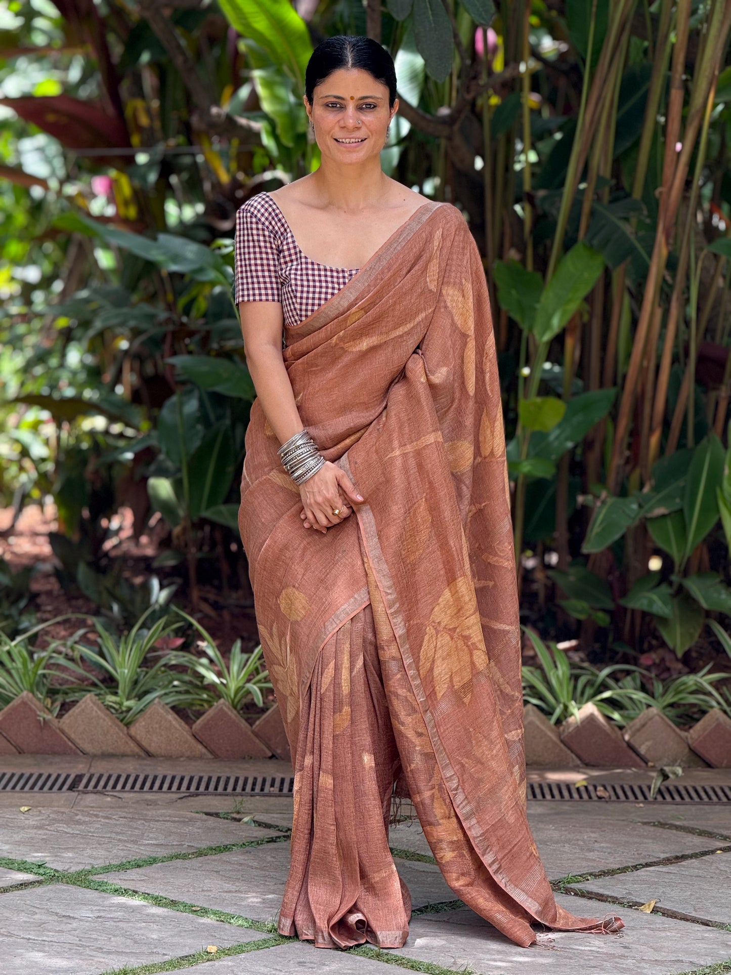 Handloom Natural Dyed Tussar Silk Saree