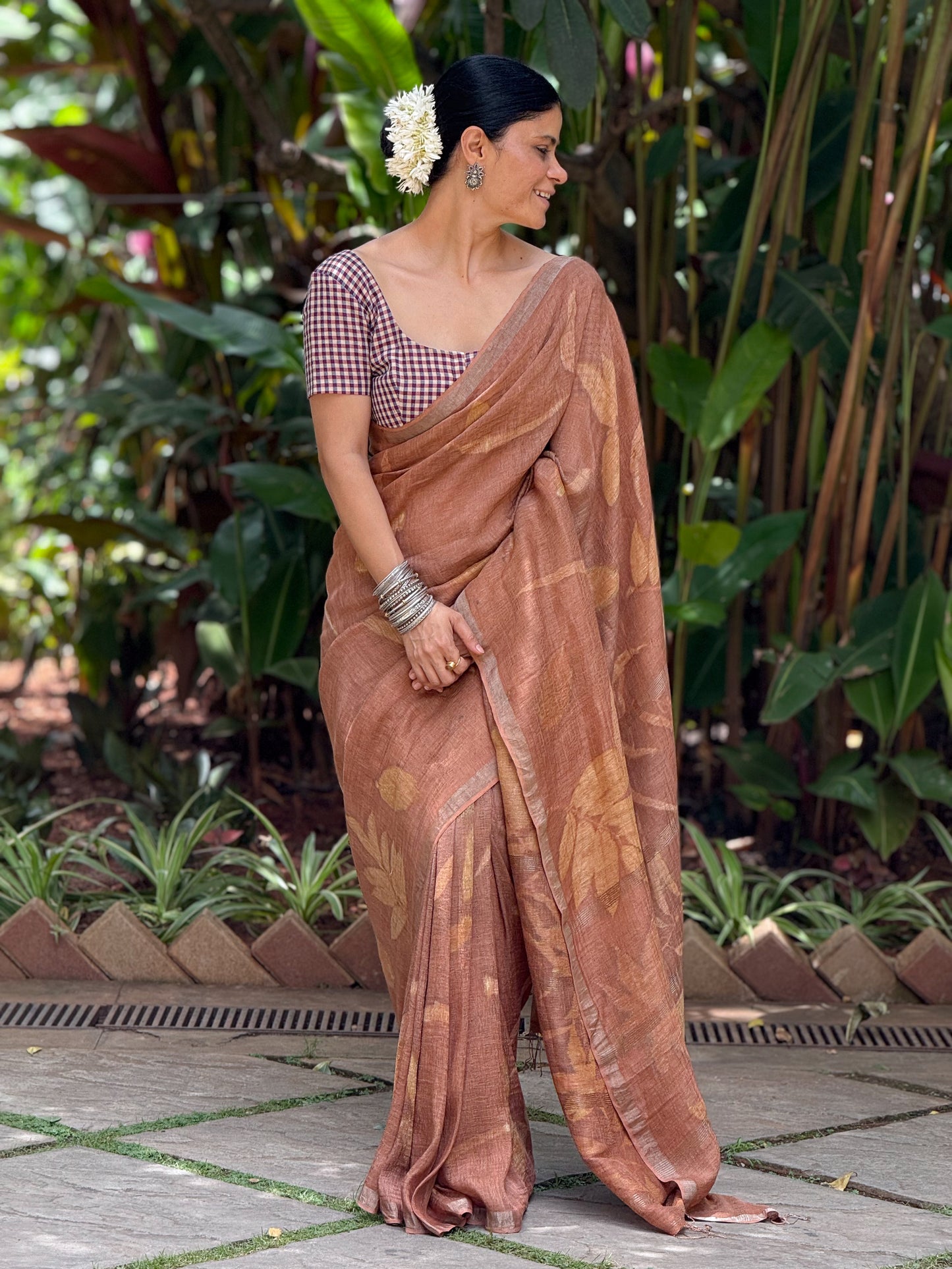 Handloom Natural Dyed Tussar Silk Saree