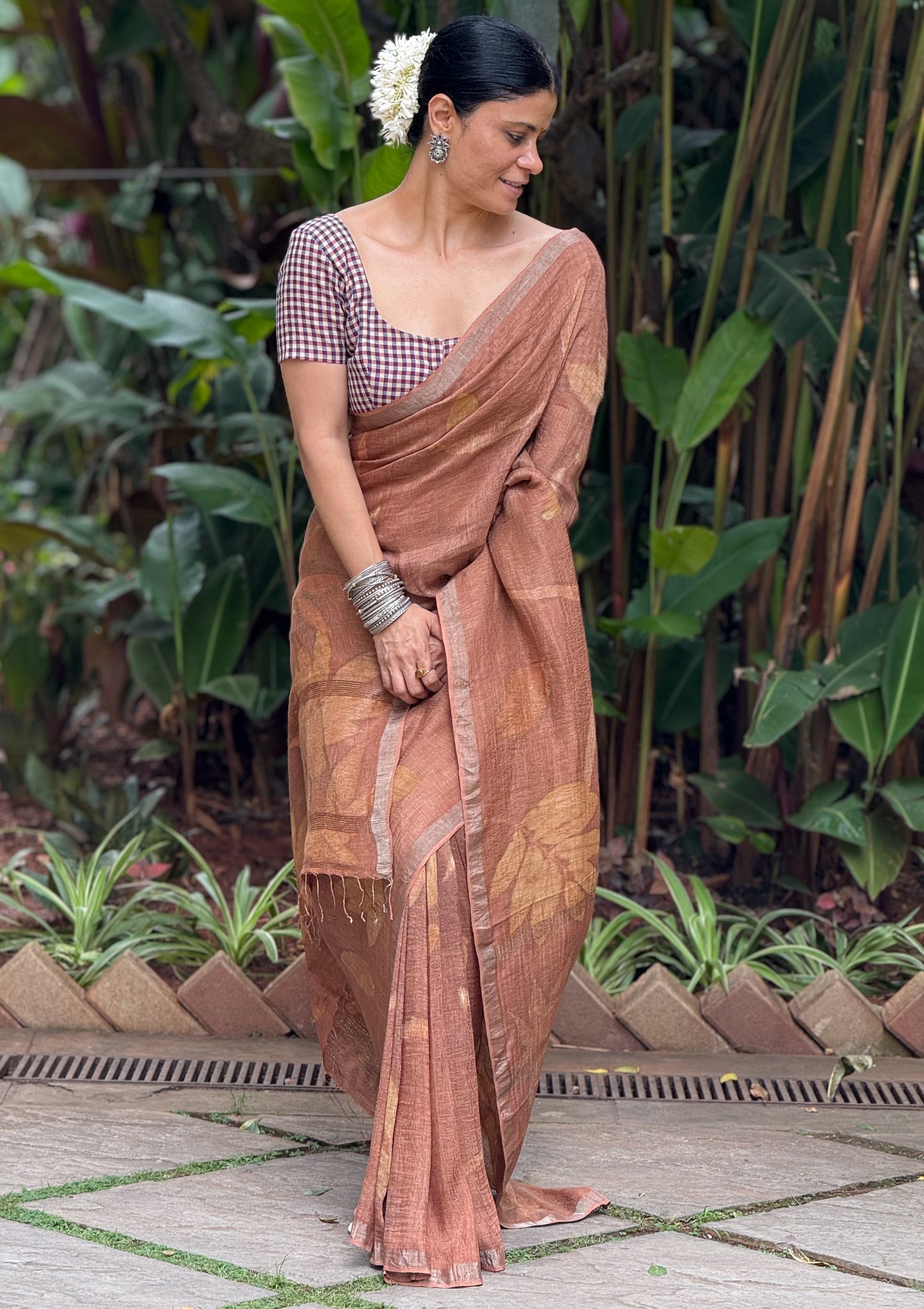Handloom Natural Dyed Tussar Silk Saree