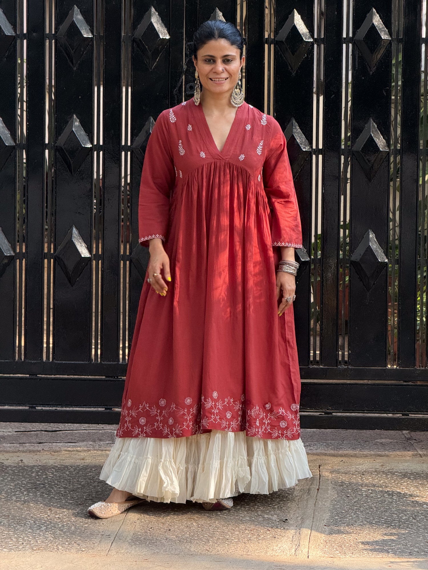Pure Handloom Cotton Handembroidered Chikankari Kurta