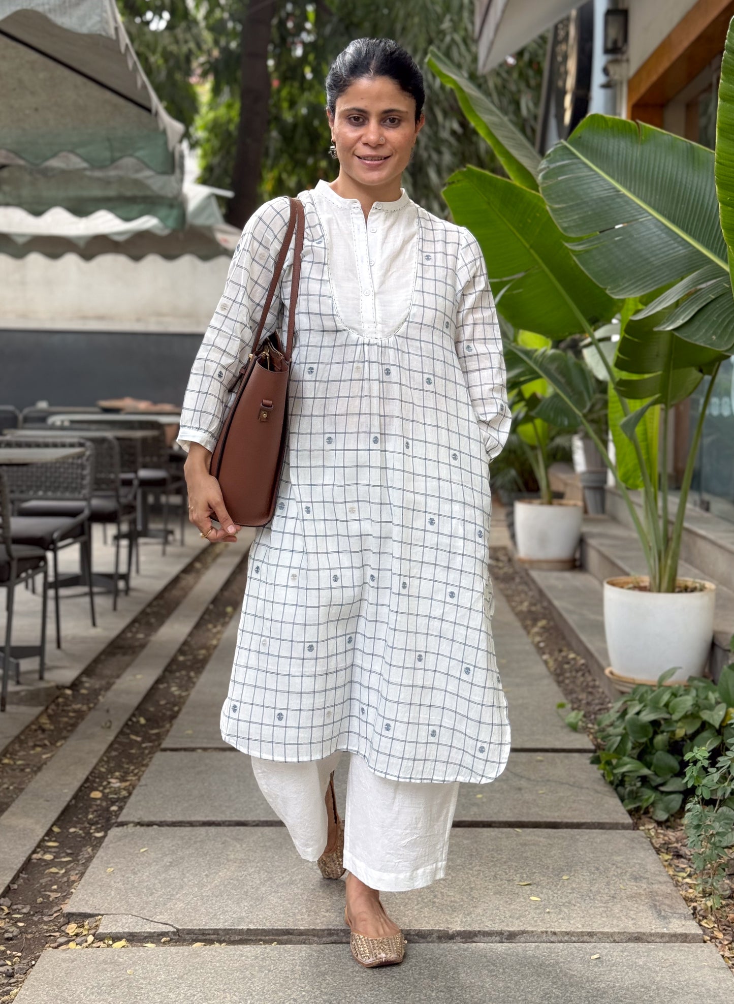 Handwoven Jamdani Straight Cut Kurta