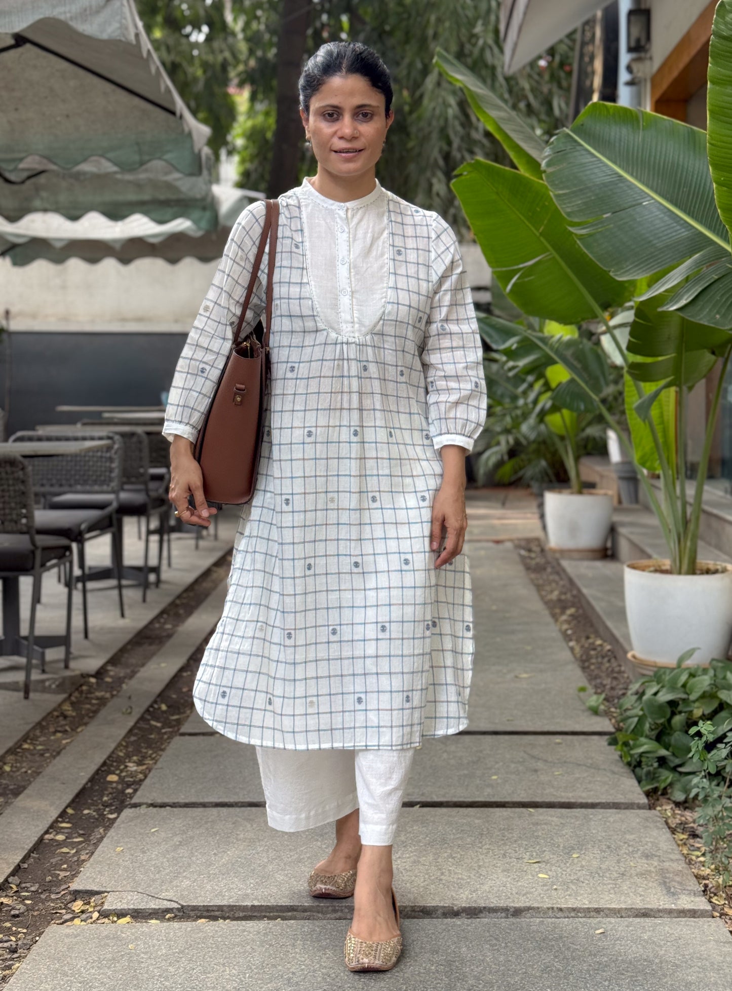 Handwoven Jamdani Straight Cut Kurta