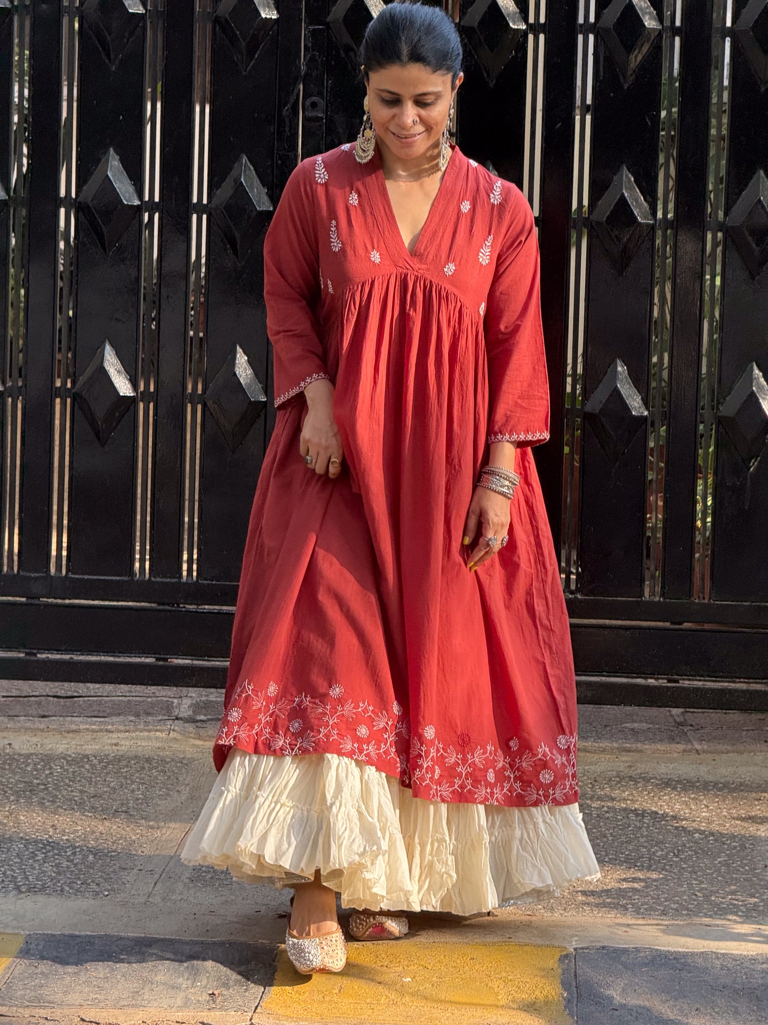 Pure Handloom Cotton Handembroidered Chikankari Kurta