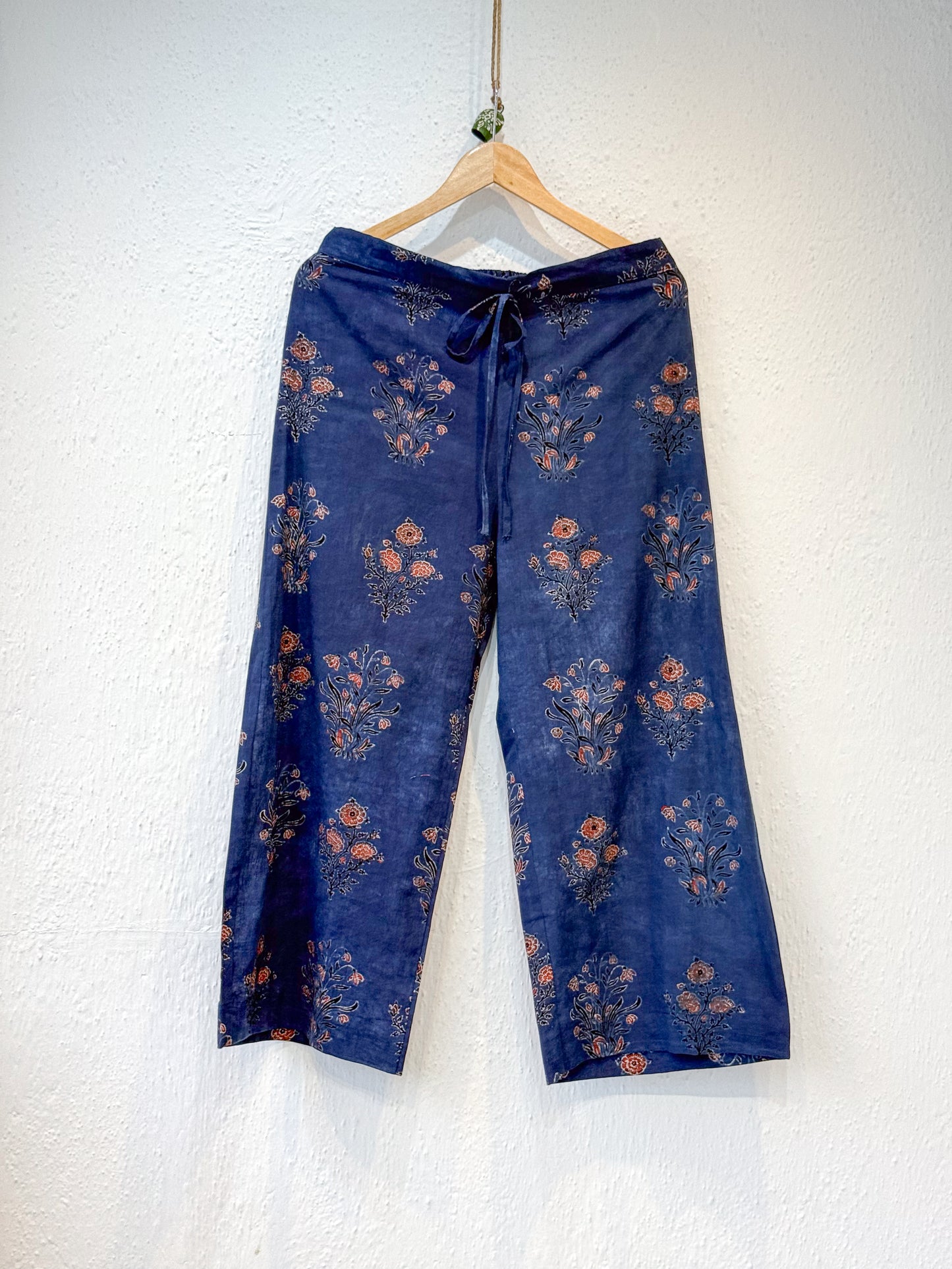 Handblock Printed Natural Dyed Ajrakh Cotton Pant