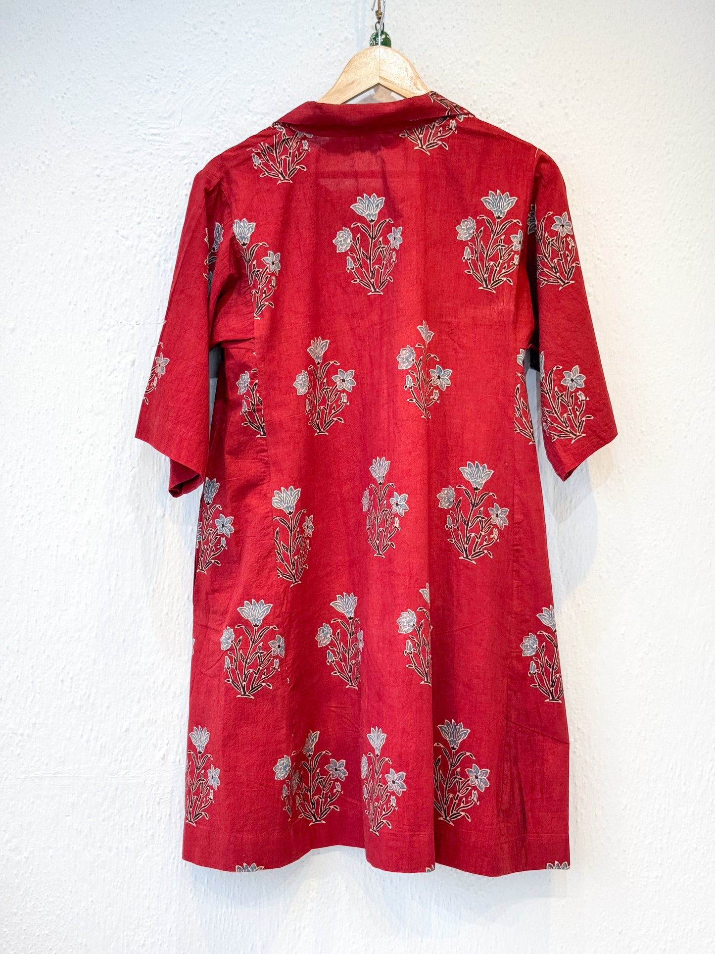 Handblock Printed Natural Dyed Ajrakh Cotton Kurta