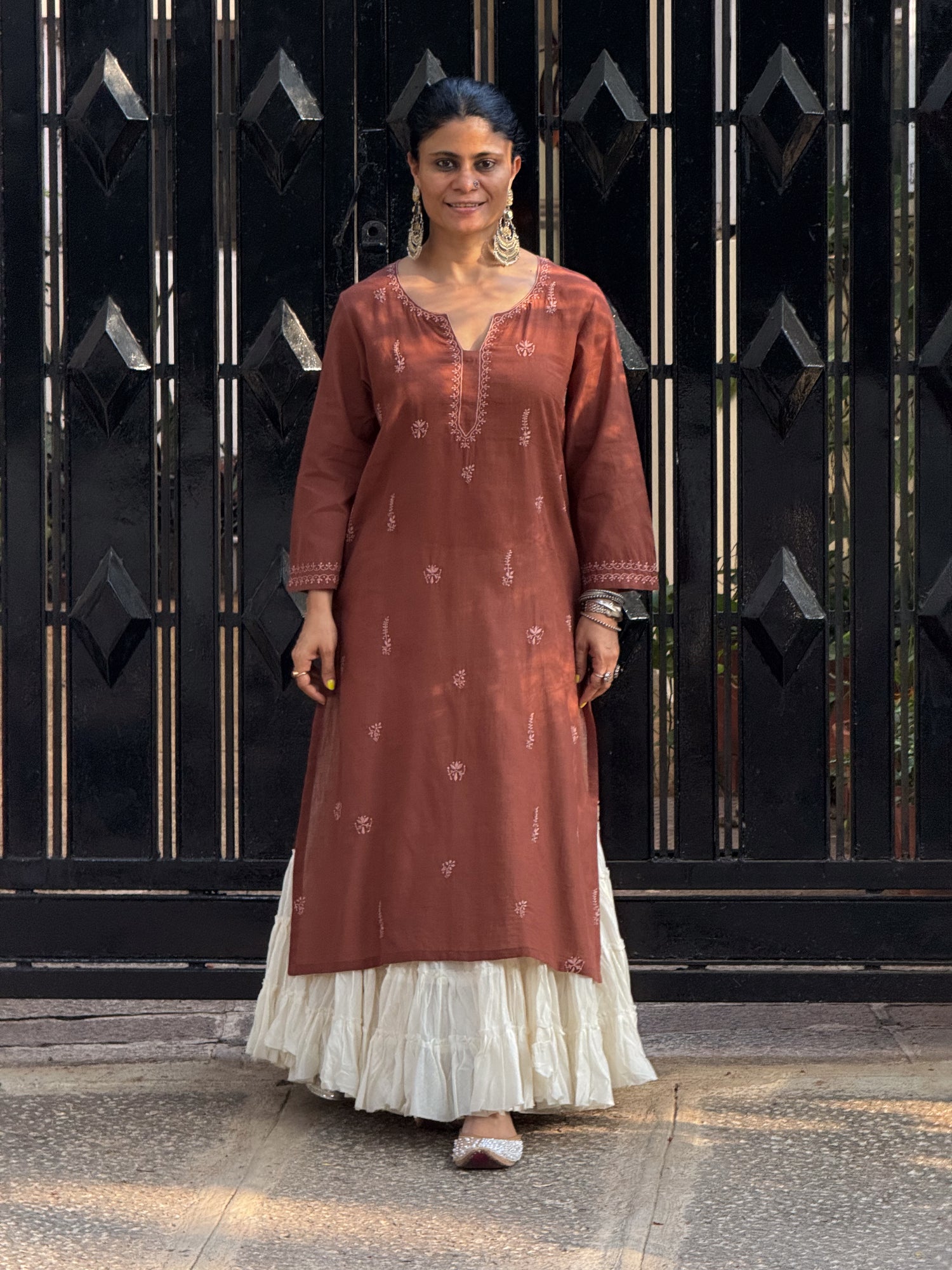 Pure Handloom Cotton Handembroidered Chikankari Kurta