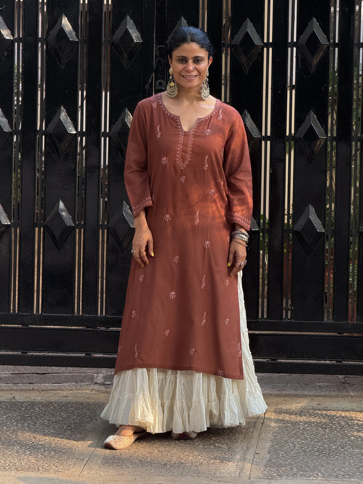 Pure Handloom Cotton Handembroidered Chikankari Kurta