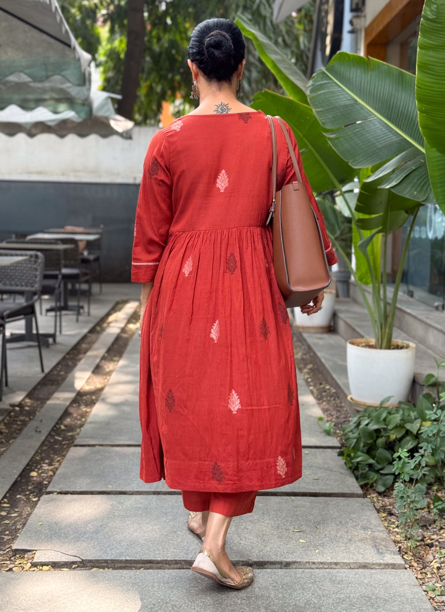 Handwoven Jamdani  Kurta With Lining.