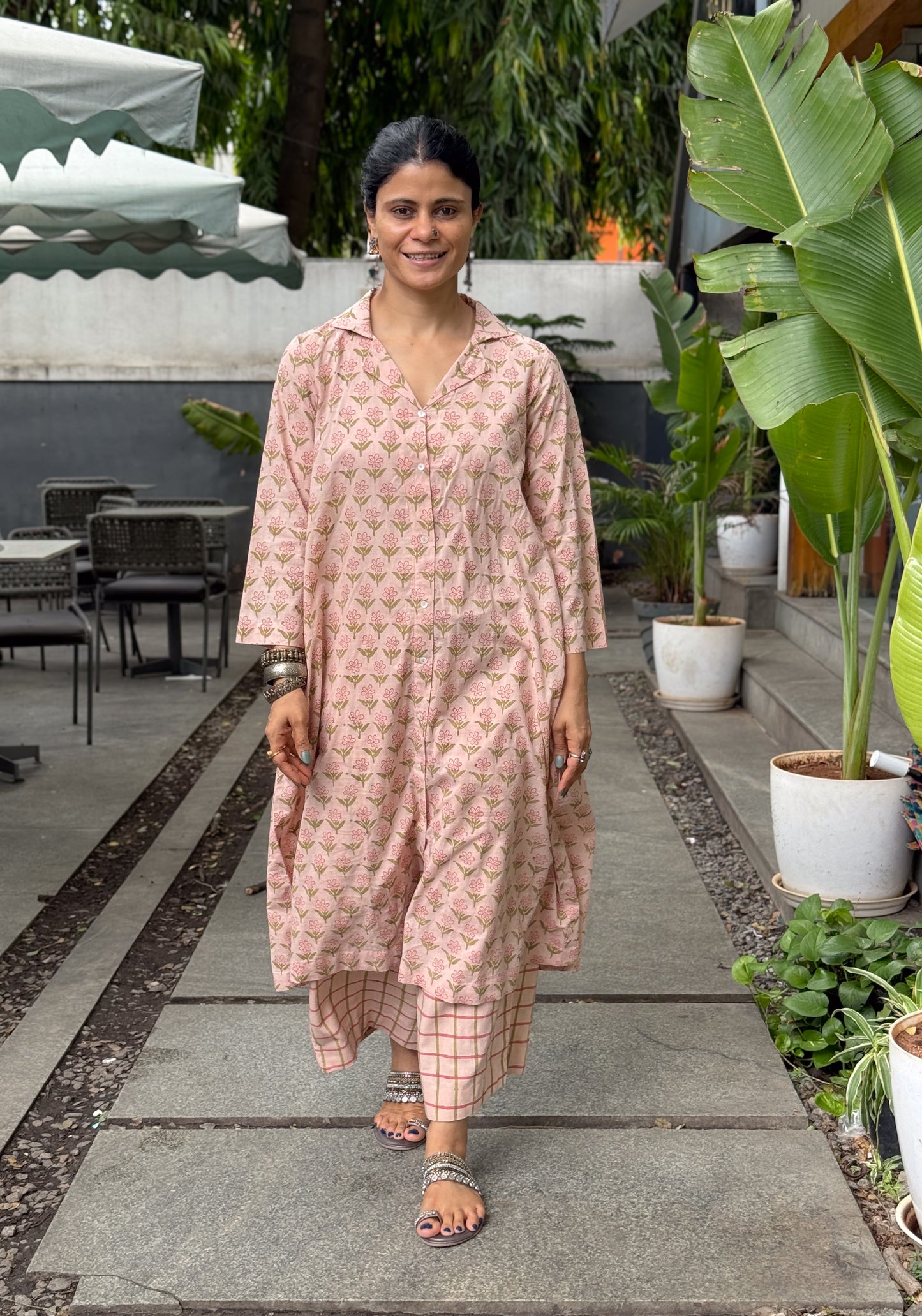 Handloom Cotton with Handblock Printed Kurta