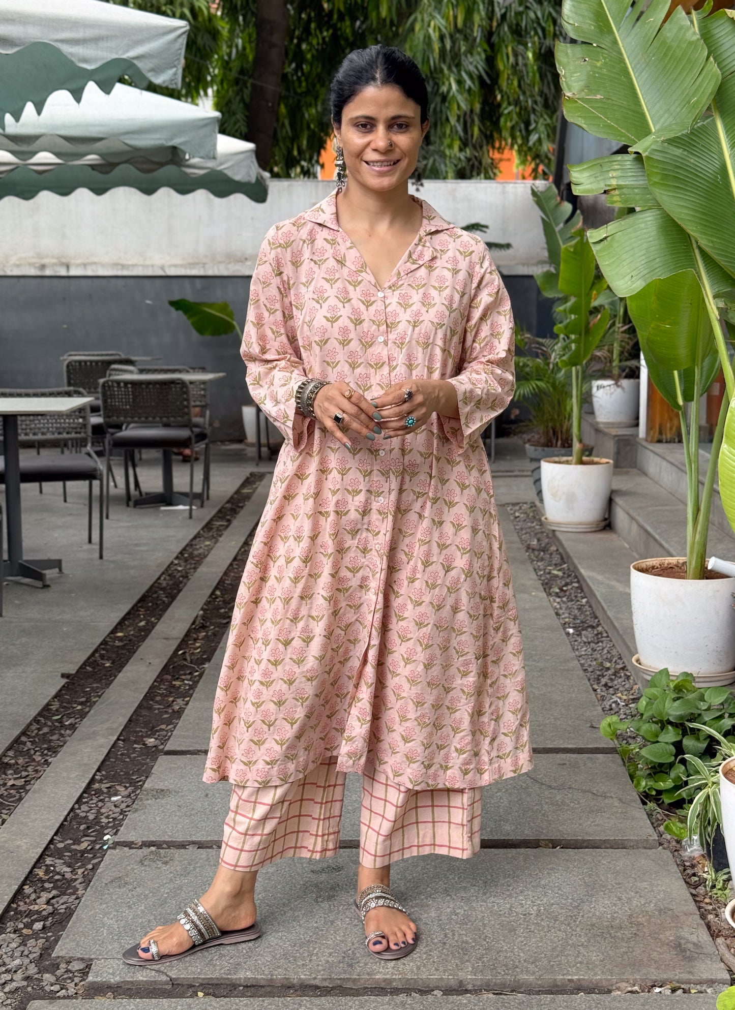 Handloom Cotton with Handblock Printed Kurta