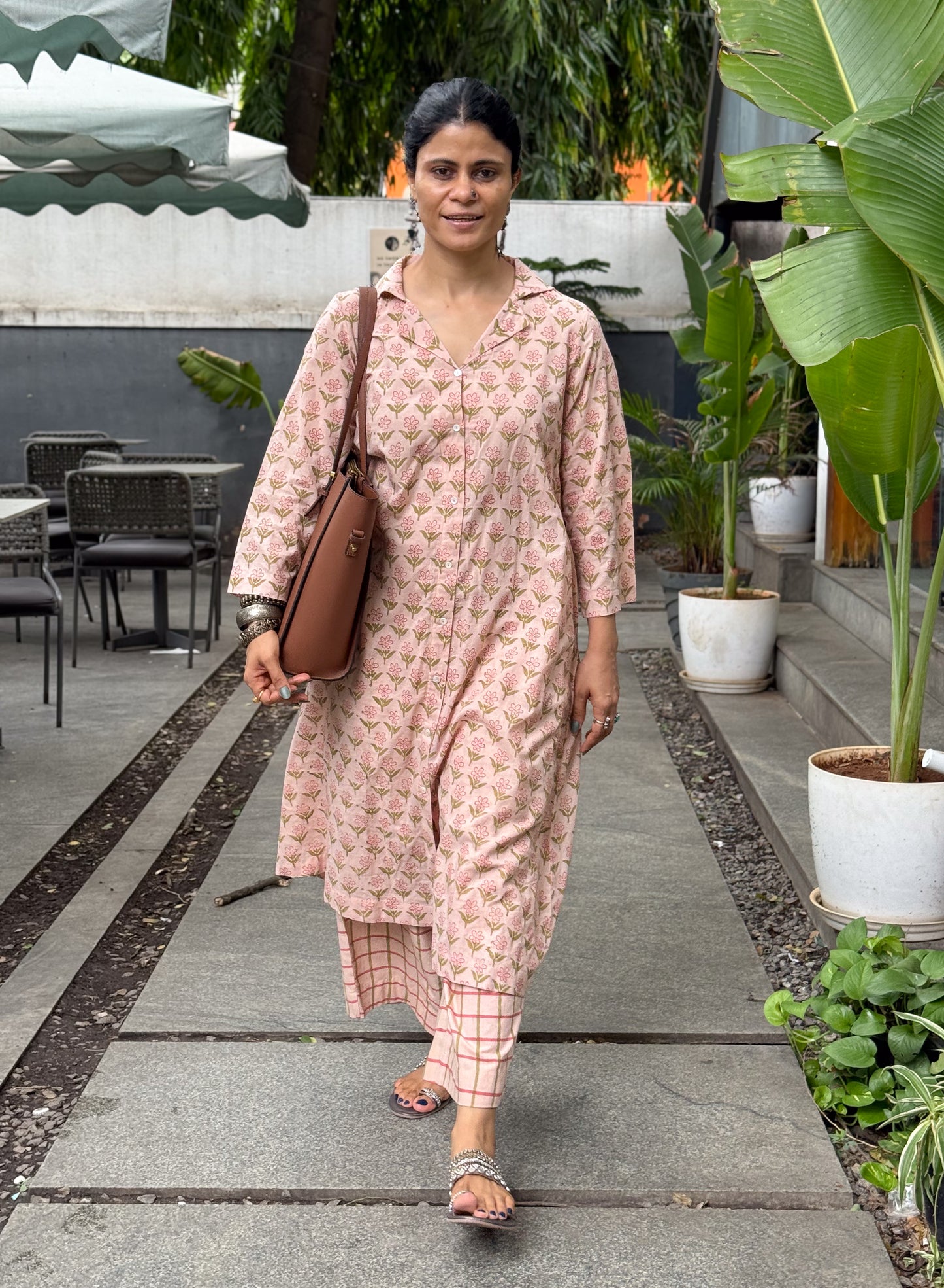 Handloom Cotton with Handblock Printed Kurta