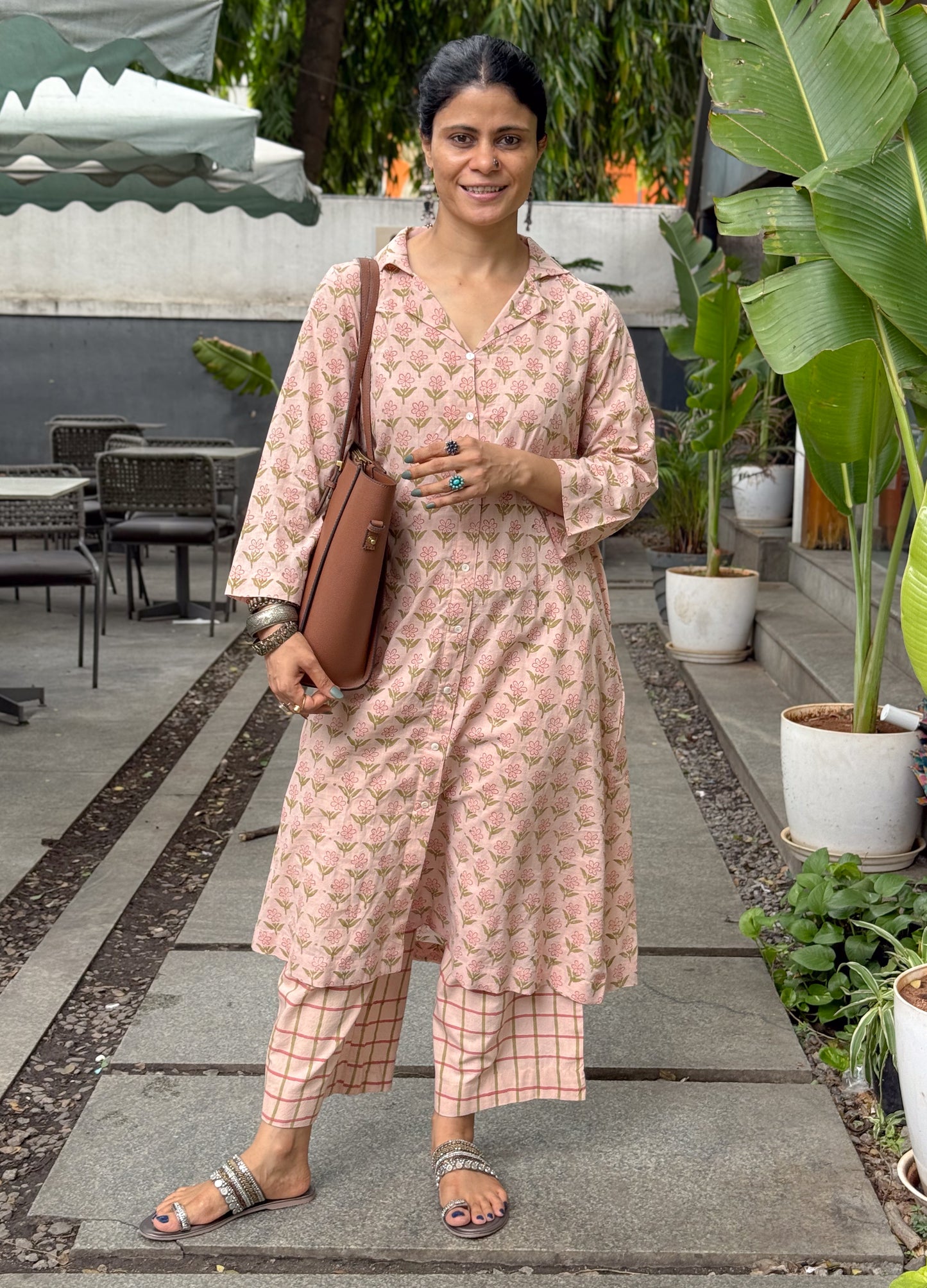 Handloom Cotton with Handblock Printed Kurta