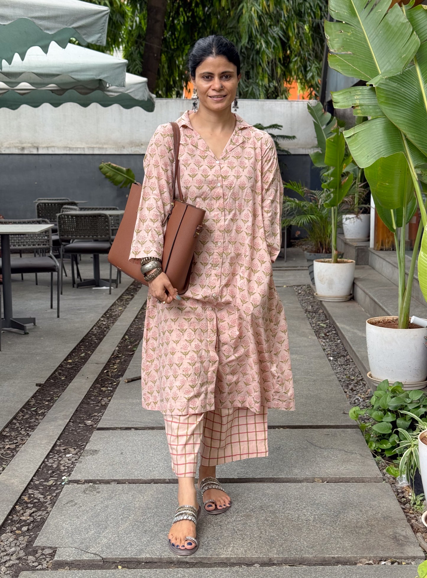 Handloom Cotton with Handblock Printed Kurta