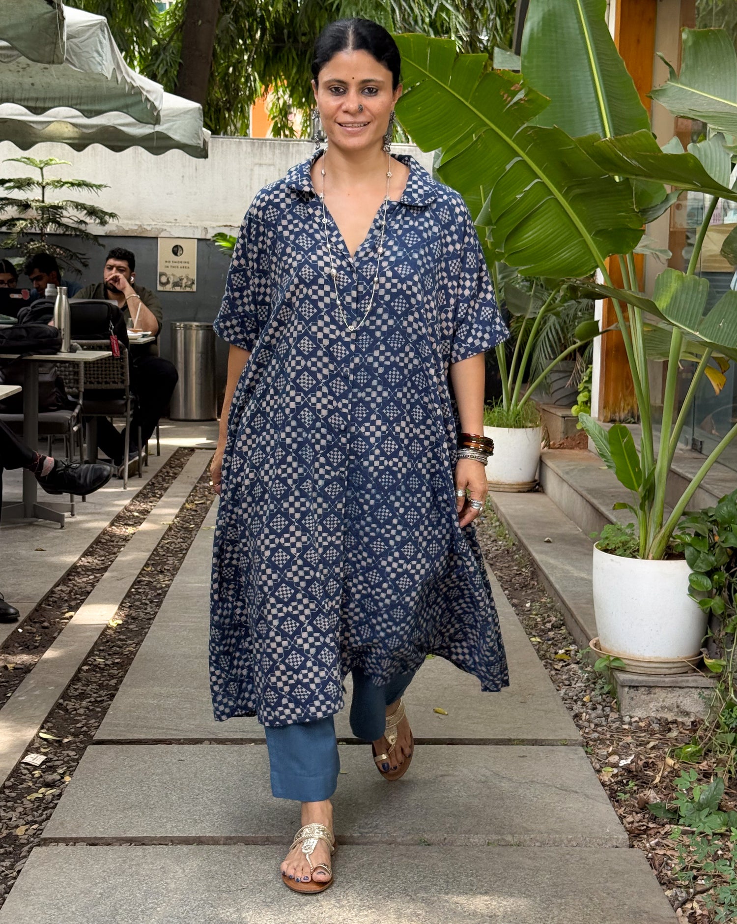 Handloom Cotton With Handblock Printed Natural Dyed Ajrakh Kurta