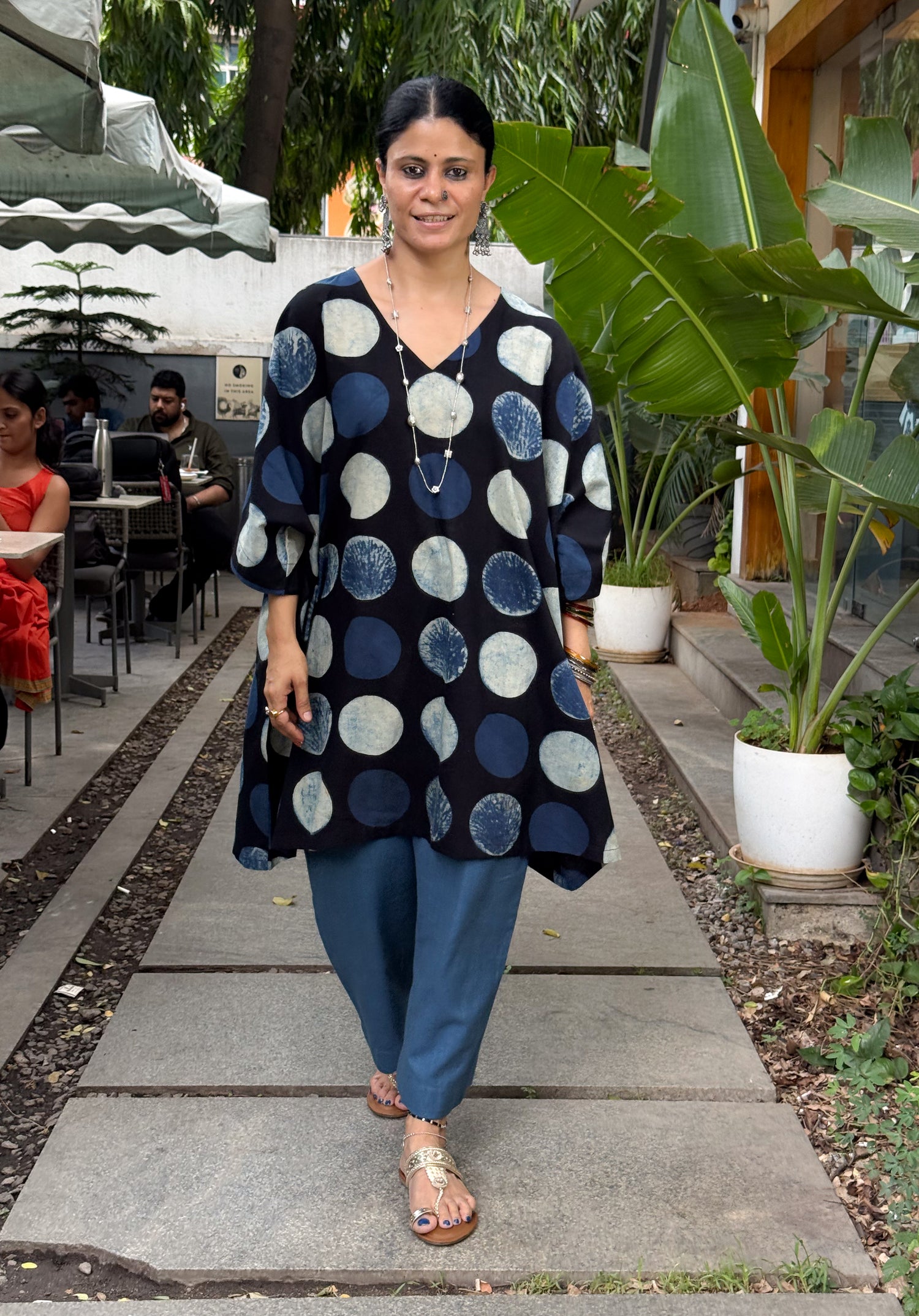 Handloom Cotton With Handblock Printed Natural Dyed Ajrakh Kurta