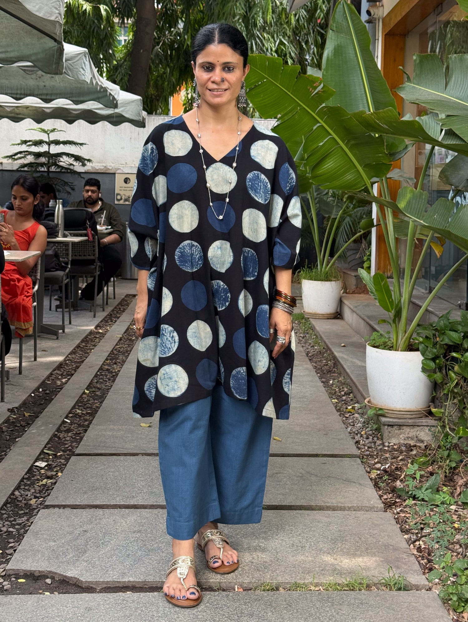 Handloom Cotton With Handblock Printed Natural Dyed Ajrakh Kurta