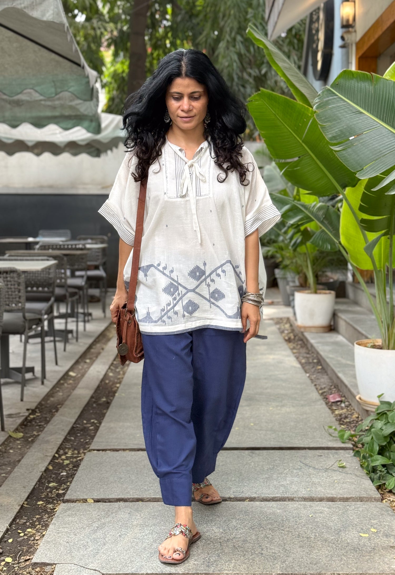 Handwoven Jamdani  Cotton  Short Top