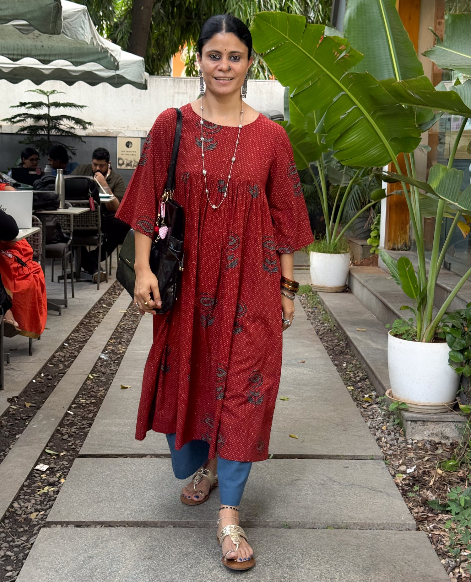 Handloom Cotton With Handblock Printed Natural Dyed Ajrakh Kurta