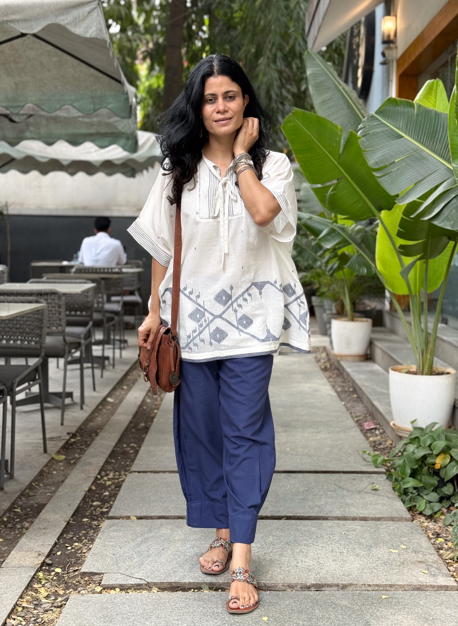 Handwoven Jamdani  Cotton  Short Top