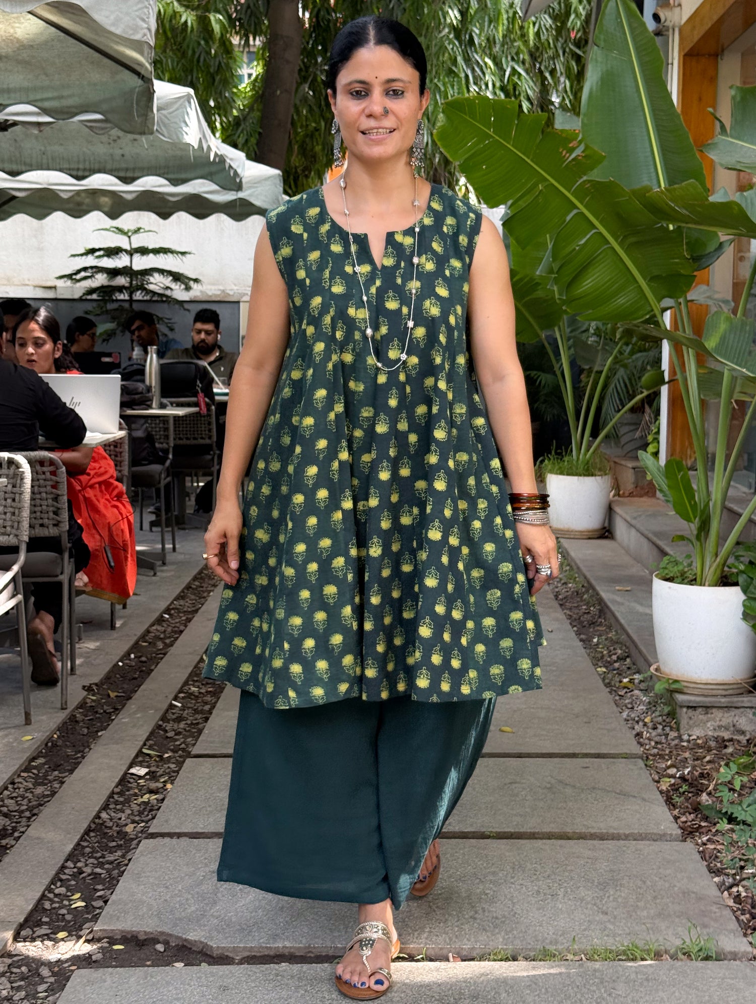 Handloom Cotton With Handblock Printed Natural Dyed Ajrakh Kurta