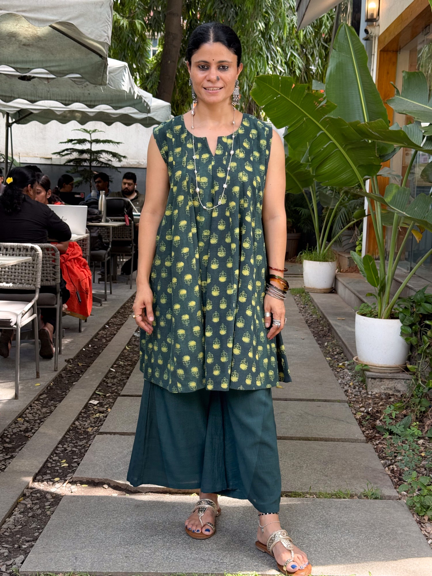 Handloom Cotton With Handblock Printed Natural Dyed Ajrakh Kurta