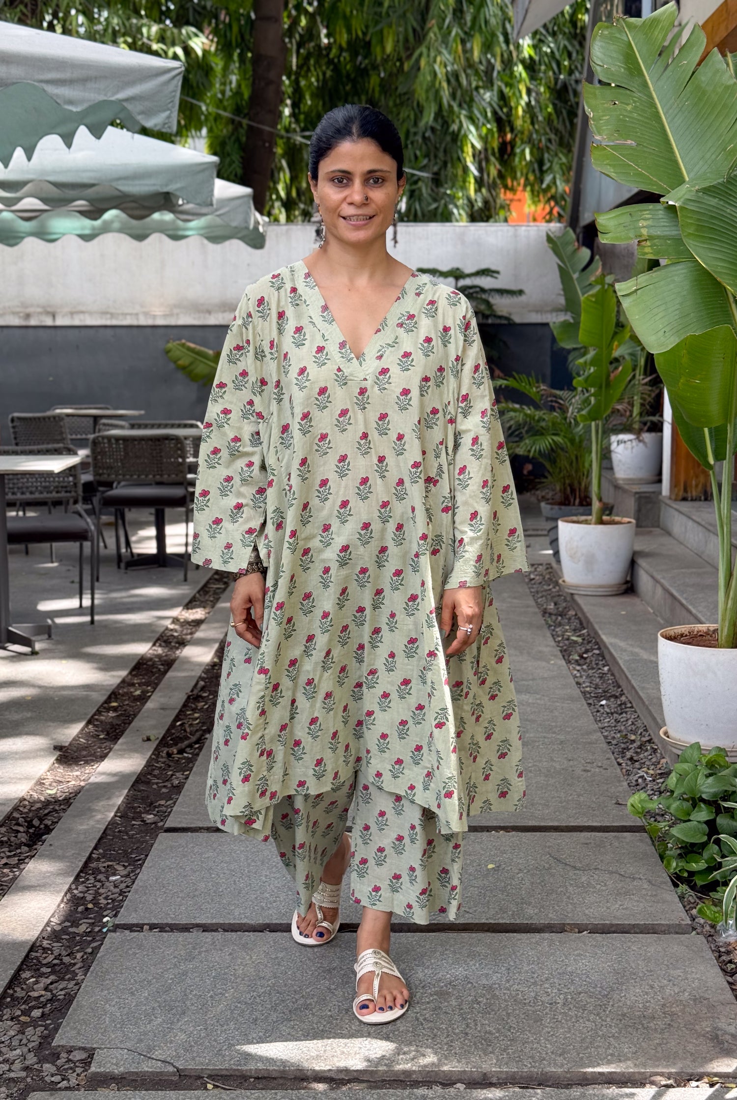 Handloom Cotton with Handblock Printed Kurta