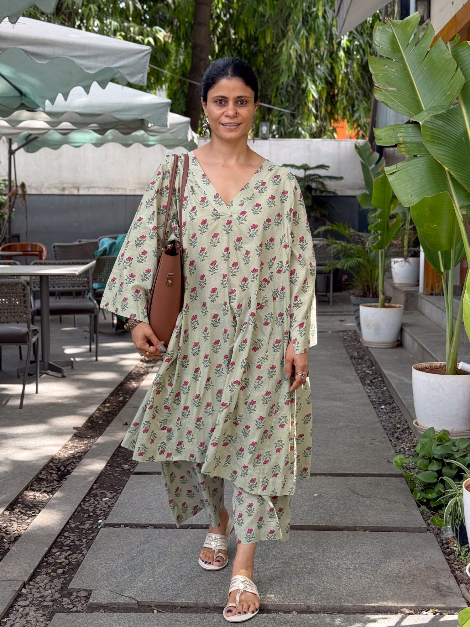 Handloom Cotton with Handblock Printed Kurta