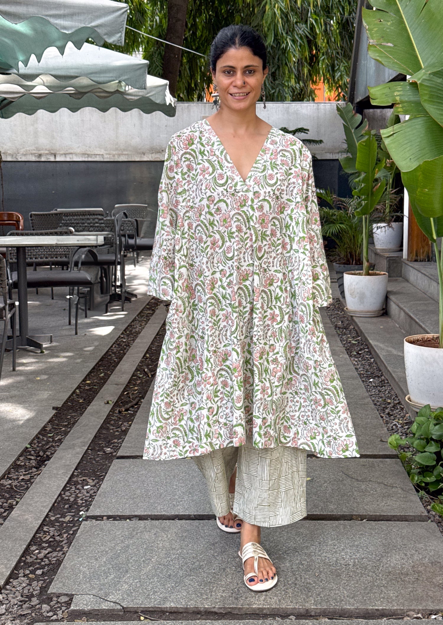 Handloom Cotton with Handblock Printed Kurta