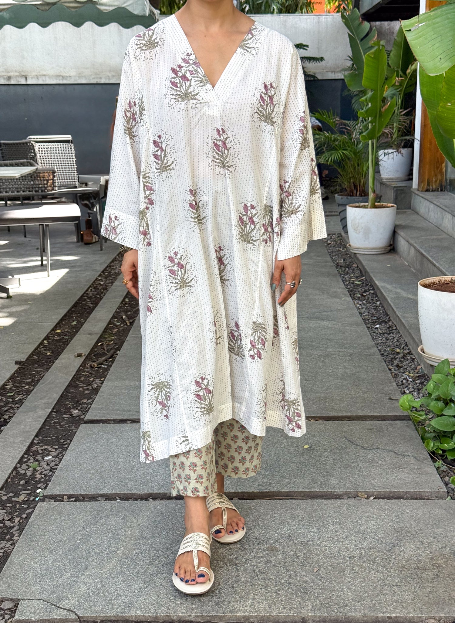 Handloom Cotton with Handblock Printed Kurta