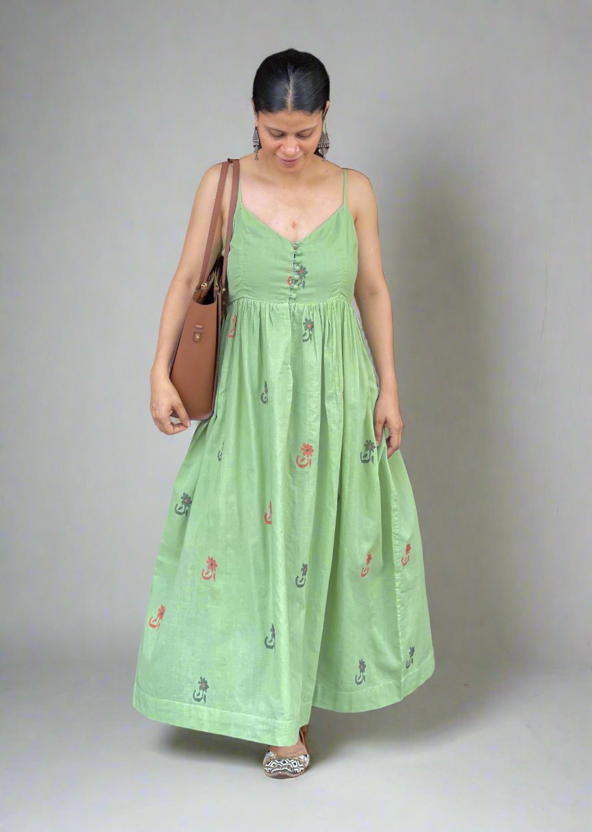 Handwoven Jamdani Muslin Dress