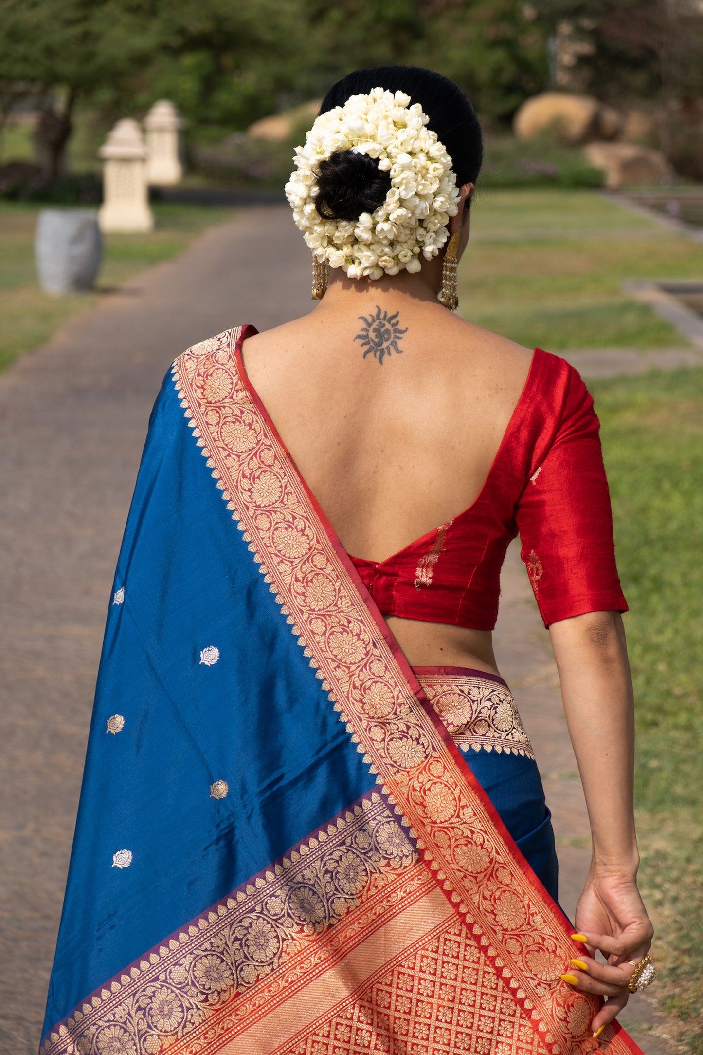 Blue  Colour Handwoven Kadwa Katan Silk Banarasi Saree