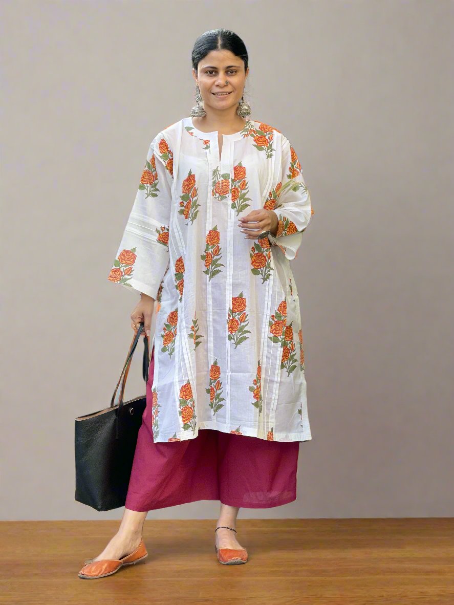 Handloom & Handblock Printed Kurta