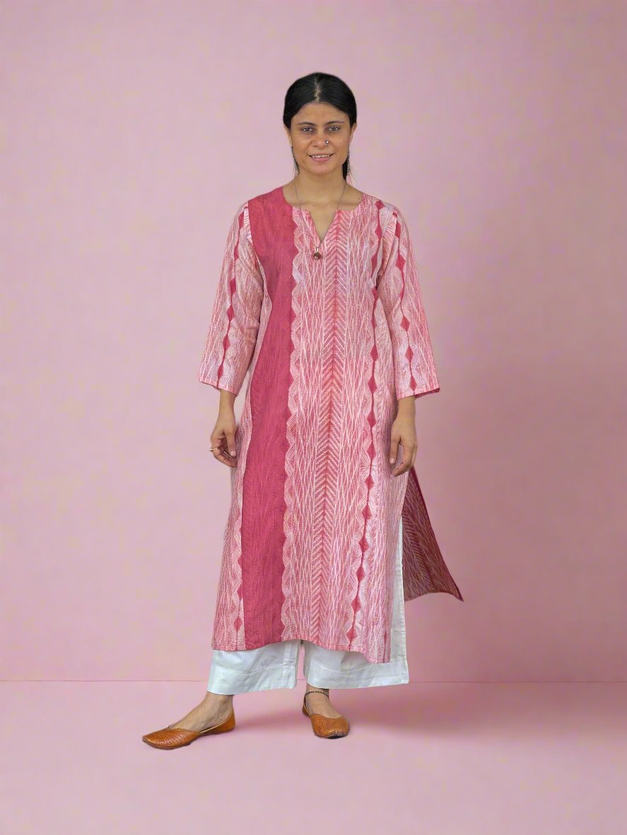 Handmade Mulberry  Silk Shibori Kalidar Kurta