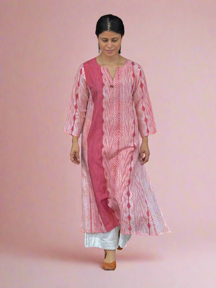 Handmade Mulberry  Silk Shibori Kalidar Kurta