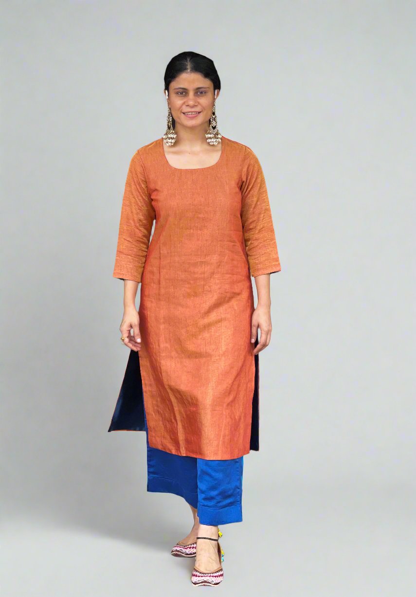 Handloom Metallic Silk Kurta